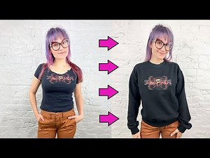DIY Applique Sweatshirt! Turn A T Shirt Into A Sweatshirt Upcycle!