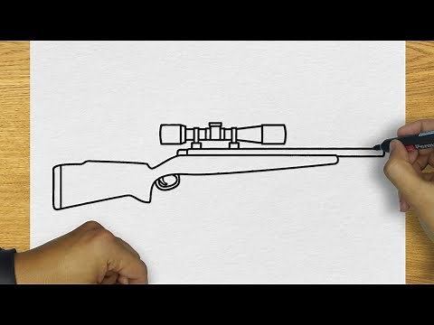 HOW TO DRAW SNIPER RIFLE STEP BY STEP | DRAWING A SNIPER RIFLE EASY