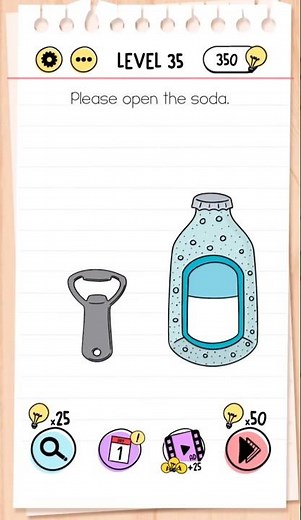 Brain Test Level 35 Walkthrough - Please open the soda 🧠 #Shorts