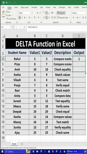 🚀 Master the DELTA Function in Excel!