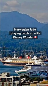 Norwegian Jade trying to catch Disney Wonder at Canada Place, Vancouver Port 🇨🇦 Alaska Cruuse