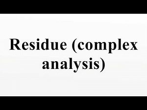 Residue (complex analysis)