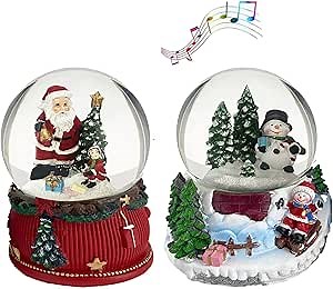 Amazon.com: Koncenttop Christmas Snow Globe, 2pcs 100mm Water Globe, Musical Santa Claus Snow Globe, Snowman Christmas décor : Everything Else