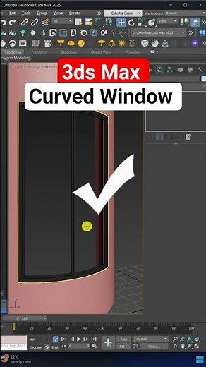 ✅ Curved Window in 3ds Max 🪟 | Bend Modifier Trick | Quick Modeling Tip