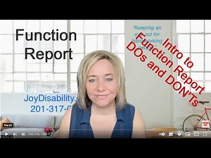 Social Security Disability Function Report - Dos and Don'ts - Intro