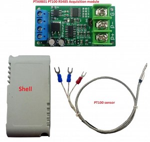 PT100 Thermocouple RS485 -20 - 400 องศาเซลเซียส DC 8-25V PT100 Platinum Thermal Resistance to Temperature Converter RS485 Modbus RTU RTD Sensor Module Kit PTA9B01