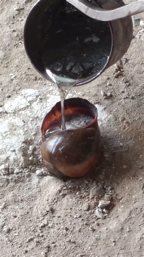 Turning a fragile shell into solid metal 🔥 #metalcasting #diy #shorts #viralvideo