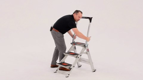 Little Giant Ladders, Safety Step, 3-Step, 3 Foot, Step Stool, Aluminum, Type 1A, 300 lbs Weight Rating, (10310BA)