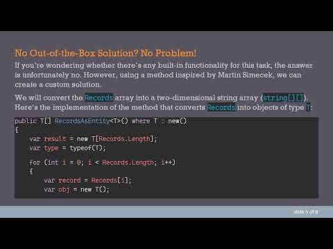 Converting JSON from Array of Properties in C# with Ease