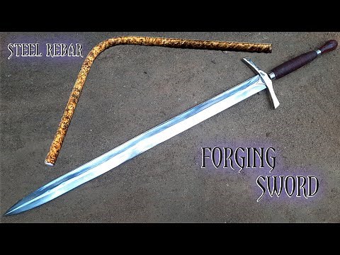 How to make a sword | Sword making | Forging a SWORD out of Rusted Iron REBAR ⚔️🗡️🤺 #forging
