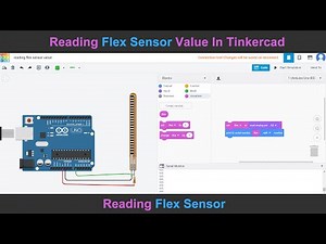 Reading flex sensor value in Tinkercad | How To Interface Flex Sensor