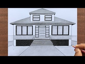 How to Draw a House in 1-Point Perspective Step by Step