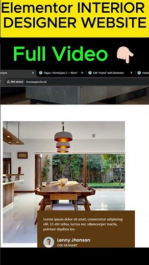 ELEMENTOR Interior Designer Website #elementorpro #elementortutorial #websitedesign #wordpress #uiux