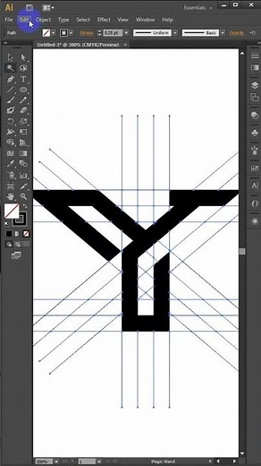 How To Make a Y letter logo design in illustrator 2026