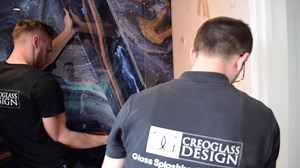 2.7K views · 50 reactions | BLUE ONYX Glass Shower Splashback  Not...