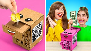 ¡TRUCOS PARA PADRES CON CARTÓN Y BOLÍGRAFO 3D! Máquina expendedora casera por 123 GO! CHALLENGE | 123 GO Spanish