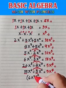 16K views · 325 reactions | Basic Algebra #math #mathwithprincess #mathviral #mathlessons #mathematics #mathreview #mathvideo #mathisfun #basicalgebra | Math with Princess | Facebook