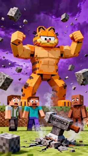 Can Buff Garfield Break Bedrock in Minecraft?