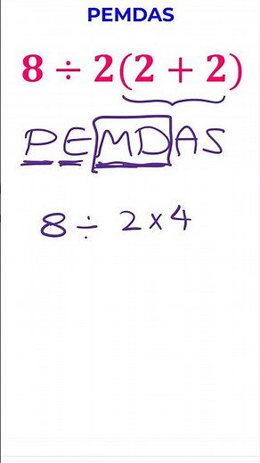 8 ÷ 2(2+2) | PEMDAS | BASIC Algebra