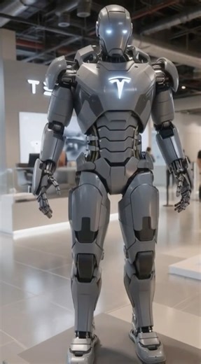 Realistic Tesla Iron-Man Style Robot Suit Activation. #robotics #robotsuit #ironman #nextgenai