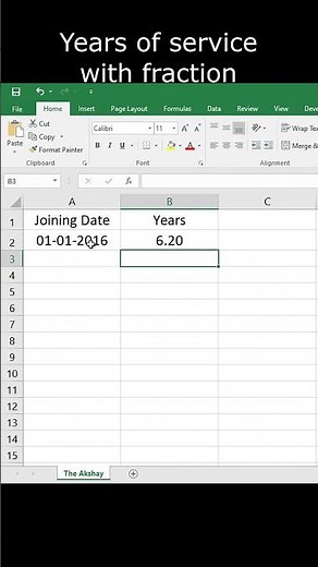 Years of Experience Formula in Excel