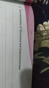 Give examples of Structured and Unstructured data.\qquad\qqua... | Filo