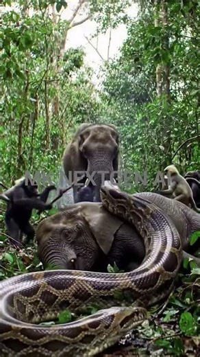 Giant Monster Anaconda Attacks Elephant in African Jungle 🐍🐘 | Ultra-Realistic Cinematic Scene।