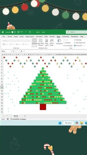 How to create a Christmas tree in Excel (full video in my channel) #excel #exceltips