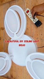 3 Beautiful DIY Ceiling Light Ideas Modern LED ceiling lights made of PVC pipes and acrylic #ceilinglights #diy #diyideas #decorativelamp #diycraft #homedekor | Mas Mamat