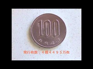 昭和42年から平成27年までの100円硬貨（発行枚数データ付）Japanese Coin 100YEN
