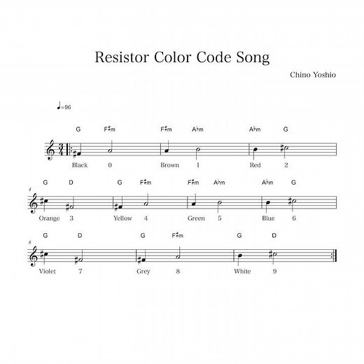 Resistor Color Code Song
