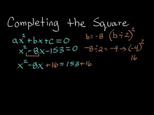 How to Complete the Square , Completing the Square Example