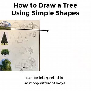 How to draw trees using simple shapes? Learn the drawing formula to drawing trees. | Storyteller Academy