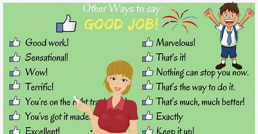 100 Ways To Say Good Job - ESLBUZZ