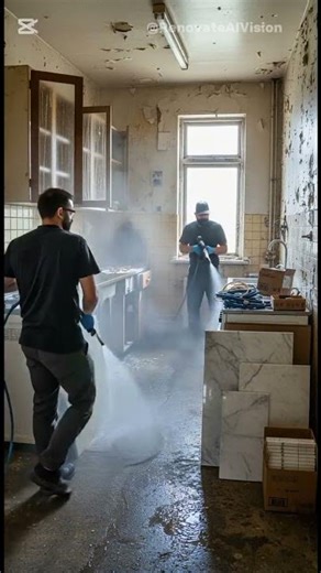 This Kitchen Was Disgusting… Now It’s Luxury 🤯 #shorts #renovation #modernhome #interiordesign #ai