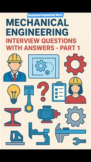 Mechanical Engineering Interview Questions with Answers - Part 1 #fblifestyle #mechanicalengineering #quality #QualityCraftsmanship #engineering #mechanic #mechaniclife #mechanictools #mechanical #mechanicsoftiktok @topfans | Mechanical Engineering World