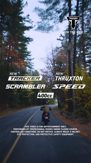 Introducing the all-new Tracker 400 and Thruxton 400. The latest additions to our 400cc Modern Classics range, with the most powerful iteration of the TR-Series engine at their core, delivering a ride that’s both thrilling and responsive. Accept Nothing Less. Discover the Tracker 400 and Thruxton 400: bit.ly/48Wfvlc | Triumph Motorcycles