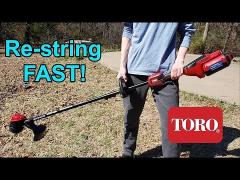 How to restring RELOAD STRING on TORO 60V weed trimmer weedeater