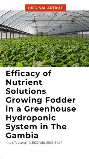 Can Nutrient Solutions Boost Fodder Growth? Gambia Study #foodscience #publichealth