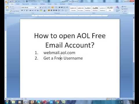 How to open AOL Free Email Account