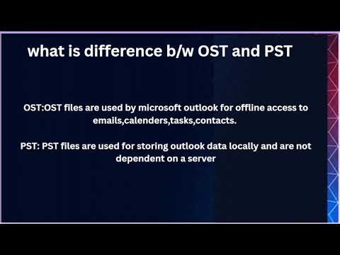 what is difference b/w OST and PST files in outlook