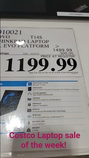 Costco Laptop Sale of the week
