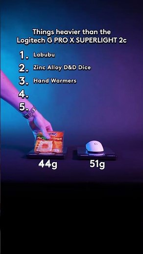 Five things heavier than Logitech G PRO X SUPERLIGHT 2c