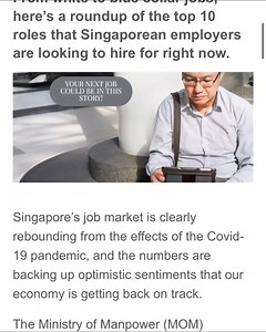 Singapore’s job market is clearly rebounding, and the numbers are backing up optimistic sentiments that our economy is getting back on track. Read the full article on Workipedia by MyCareersFuture https://go.gov.sg/workipedia-top10-job-vacancies-pay Your next job could be here! | Workforce Singapore - WSG