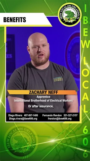 The IBEW benefits covered my child's birth costs and retirement - all through one collective bargaining agreement. Grateful for the coverage and support. | IBEW Local 606