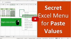 Paste Values with the Right-click & Drag Mouse Shortcut - Excel Campus