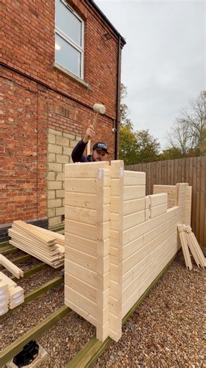 #LogCabin #cabinbuild #leanto #fblifestyle @top fans | All Things Garden Buildings