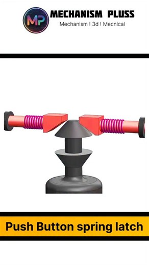 Mechanism ! 3d ! Mecnical on Instagram: "Push Button spring latch #physics #knowledge #science #reels #trendy"