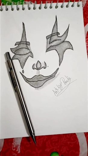 "😈🔥 Easy Clown Face Pencil Sketch | Dark Shading Tutorial for Beginners ✏️🎭 | Art by Prachi"
