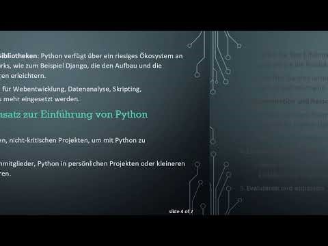 Einführung von Python: Ein gut strukturierter Ansatz zur Integration einer neuen Sprache in die Ent